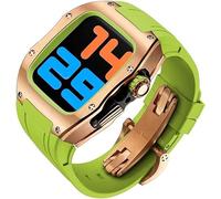 NHYHEHMR Zinc Titanium Watch Case Rubber Band,For Ultra 49mm 45mm 44mm,Rm Style Watch Case Sport Strap Mod Kit,For Iwatch Series 8/7/6/5/4/SE Replacement Accessories