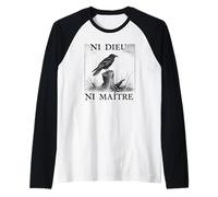 Ni Dieu Ni Maître Uccello Anti-autoritario No God Masters Maglia con Maniche Raglan