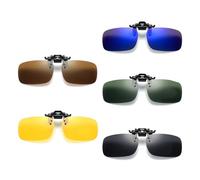 Niaciswe Clip Polarizzata Lente 5 Pezzi Clip Occhiali da Sole Flip up Occhiali da Sole Lenti da Sole Sovrapponibili Clip per Occhiali Clip Occhiali Polarizzati da Uomo e da Donna (5 Colori)