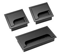 Niaciswe Passacavo per Scrivania 3 Pezzi Passacavi Scrivania Passacavi in Alluminio Nero Passa Cavi per Scrivanie Gommini Passacavo per Tavolo da Ufficio 2 Pezzi 80 * 80 mm 1 Pezzi 80 * 160 mm