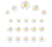 Niaciswe Patch Ricamo Floreale 45 Pezzi Toppa da Cucito Fiore Margherite Applique Patches Kit Toppa Termoadesiva per Tessuti Margherite Toppe Adesive per Tessuti Fai da Te Patch Patch Ricamate