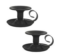 Niaciswe Portacandele 2 Pezzi Candelieri Portacandele In Metallo Portacandele Nero Candelabro Vintage con Maniglia e Vassoio Porta Candele Decorazione Candeliere per Feste Matrimoni Pranzi Natalizio