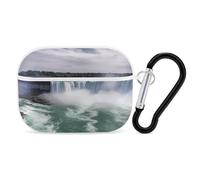Niagara Falls - Custodia protettiva antiurto per Airpods Pro di seconda generazione, con moschettone, anti-caduta, colore: bianco