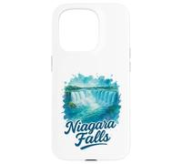 Niagara Falls Ontario Canada Paesaggio Acquerello Souvenir Custodia per iPhone 15 Pro