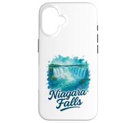 Niagara Falls Ontario Canada Paesaggio Acquerello Souvenir Custodia per iPhone 16