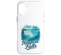 Niagara Falls Ontario Canada Paesaggio Acquerello Souvenir Custodia per iPhone 16 Plus