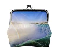 Niagara Falls - Portamonete con stampa delle cascate del Niagara, portamonete con chiusura a bacio, piccola borsa vintage per uomo e donna, Nero , Taglia unica, Portamonete