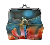 Niagara Falls Portamonete Stampato Per Le Donne Portafoglio Borsa In Pelle Pu Cambiamento Pouch Kiss-Lock Vintage Pouch, Libellula sul fiore, Taglia unica, Vintage