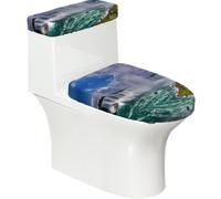 Niagara Falls - Set di 2 copriwater con coperchio del serbatoio, elastico, per WC a forma di U e allungati, decorazione per il bagno, regalo di inaugurazione della casa