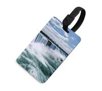 Niagara Falls - Targhetta per bagagli con nome e carta d'identità, in pelle, impermeabile, accessori da viaggio per adulti, donne e uomini
