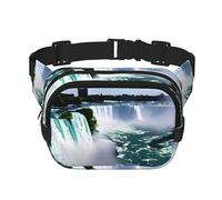 Niagara - Marsupio quadrato con stampa autunnale, per allenamento, escursionismo, corsa, viaggi, palestra, con cerniera alla moda