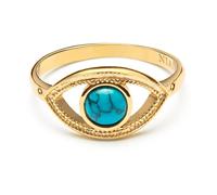 Nialaya, ,Accessories ,Donna ,Giallo ,48 MM Skyfall Turquoise Evil Eye Ring