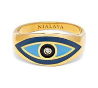 Nialaya, ,Accessories ,Donna ,Giallo ,52 MM Women's Gold Evil Eye Ring