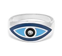 Nialaya, ,Accessories ,Donna ,Grigio ,54 MM Women's Silver Evil Eye Ring