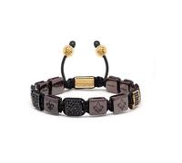 Nialaya, ,Accessories ,Uomo ,Giallo ,2XL Men's Ceramic Flatbead Bracelet in Red and Black