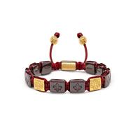 Nialaya, ,Accessories ,Uomo ,Giallo ,L Men's Ceramic Flatbead Bracelet in Dark Red and Gold