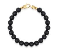 Nialaya, ,Accessories ,Uomo ,Giallo ,M Black Onyx Healing Bracelet with Gold Lock