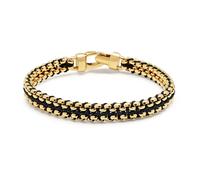 Nialaya, ,Accessories ,Uomo ,Giallo ,M Black Woven Box Chain Bracelet in Gold