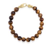 Nialaya, ,Accessories ,Uomo ,Giallo ,M Brown Tiger Eye Healing Bracelet with Gold Lock