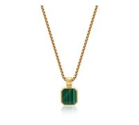 Nialaya, ,Accessories ,Uomo ,Giallo ,M Gold Necklace with Square Malachite Pendant