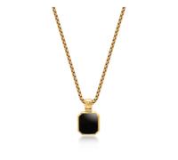 Nialaya, ,Accessories ,Uomo ,Giallo ,M Gold Necklace with Square Onyx Pendant