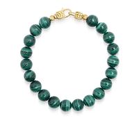 Nialaya, ,Accessories ,Uomo ,Giallo ,M Green Malachite Healing Bracelet with Gold Lock