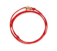 Nialaya, ,Accessories ,Uomo ,Giallo ,ONE SIZE Red Wrap-Around String Bracelet with Sterling Silver Gold Plated Lock
