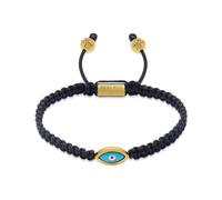 Nialaya, ,Accessories ,Uomo ,Giallo ,S Men's Black String Bracelet with Gold Evil Eye