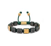 Nialaya, ,Accessories ,Uomo ,Giallo ,S Men's Ceramic Flatbead Bracelet in Green and Gold