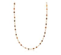 Nialaya, ,Accessories ,Uomo ,Giallo ,S Men's Mini Beaded Necklace with Pearls and Tiger Eye