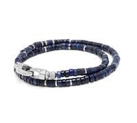 Nialaya, ,Accessories ,Uomo ,Grigio ,2XL Blue Lapis Heishi Wrap Bracelet