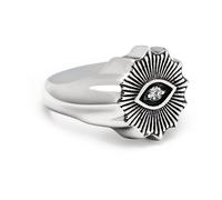 Nialaya, ,Accessories ,Uomo ,Grigio ,64 MM Men's Vintage Evil Eye Ring with Clear Crystal