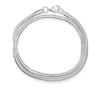Nialaya, ,Accessories ,Uomo ,Grigio ,L Men's Silver Wrap-Around Chain Bracelet