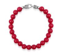 Nialaya, ,Accessories ,Uomo ,Grigio ,L Red Jade Healing Bracelet with Silver Lock