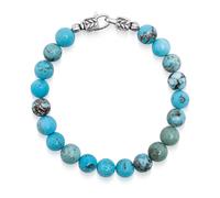 Nialaya, ,Accessories ,Uomo ,Grigio ,L Turquoise Healing Bracelet with Silver Lock