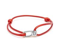 Nialaya, ,Accessories ,Uomo ,Grigio ,ONE SIZE Red String Bracelet with Silver Hook