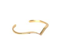 Nialaya Arched Wing Cuff Skyfall Gold CZ 925 Bracelet - S