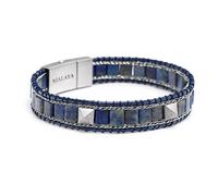 Nialaya - Blue Lapis Stud Bracelet - - Accessories - Uomo - Grigio - M