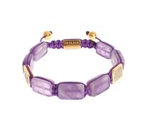 Nialaya CZ Amethyst 18K Gold 925 Bracelet - M