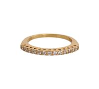 Nialaya Gold Authentic Womens Clear CZ Gold 925 Silver Ring - EU49 | US5