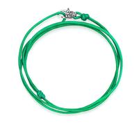 Nialaya - Green Wrap-Around String Bracelet with Sterling Silver Lock - -Accessories -Uomo -Grigio -ONE SIZE