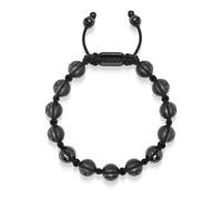 Nialaya - Men's Beaded Bracelet with Matte Black & Glossy Black Ceramic Beads - -Accessories -Uomo -Nero -L