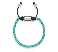 Nialaya - Men's Miyuki Beaded Bracelet with Turquoise and Silver - -Accessories -Uomo -Grigio -XL