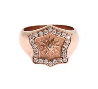 Nialaya Pink Gold 925 Silver Authentic Clear Ring - EU47 | US4