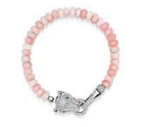 Nialaya - Pink Opal Bracelet with Panther Head - -Accessories -Donna -Grigio -XS