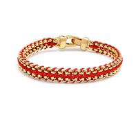 Nialaya - Red Woven Box Chain Bracelet in Gold - -Accessories -Uomo -Giallo -2XL