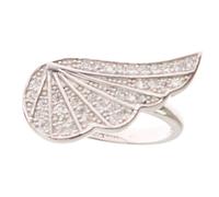 Nialaya Silver Womens Wing Clear CZ 925 Silver Ring - EU51 | US5,5