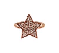 Nialaya Womens Clear CZ Star 925 Silver Ring - EU57 | US8,5