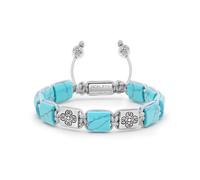 Nialaya - Women's Turquoise Flatbead Bracelet with Dorje Bead in Silver - -Accessories -Donna -Grigio -L