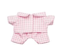 niannyyhouse 10 cm/15 cm/20 cm Abbigliamento per Bambola in Peluche Camicia e Pantaloni Multi-Colore a Quadri Set Pigiama per Bambola (Rosa, 20 cm)